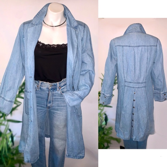 v i n t a g e :: Oversized Denim Coat Denim Duster - Picture 15 of 15